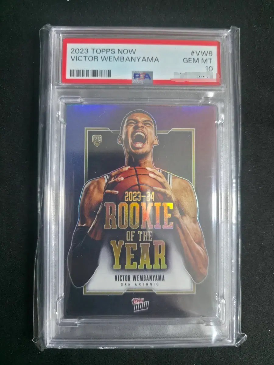 2023-24 Topps Now #VW6 Victor Wembanyama Rookie Of The Year - PSA 10