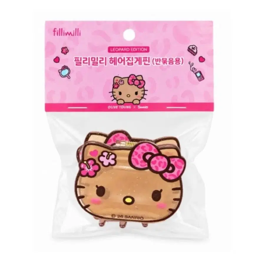 필리밀리 헬로키티 헤어 집게핀 레오파드 에디션