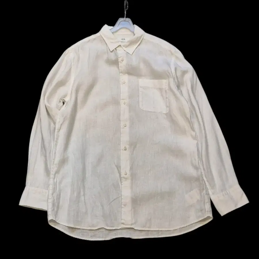 (XL) 화이트 린넨셔츠