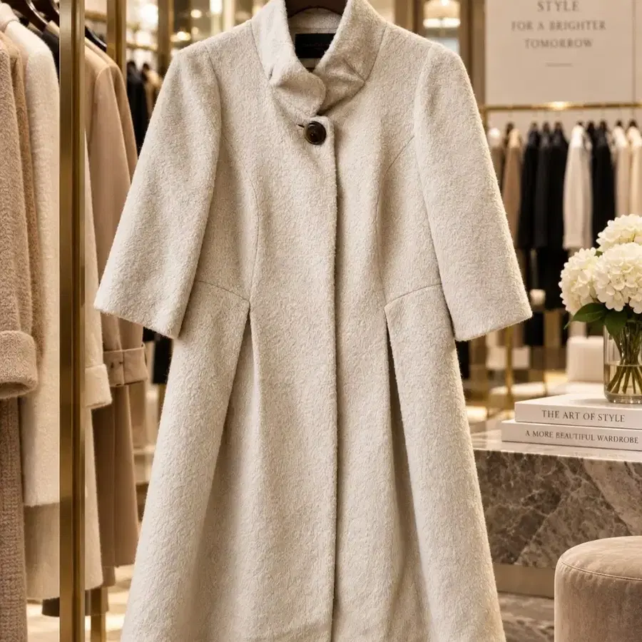 MINIMUM 아이보리 A라인 울 코트