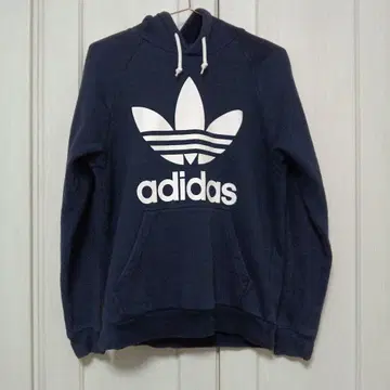 adidas 트레포일 로고 후드티 네이비
