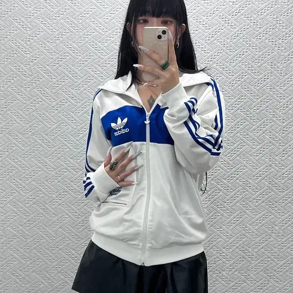 아디다스 초희귀 Y2K 레트로 배색 칠레 져지 집업 S C15120