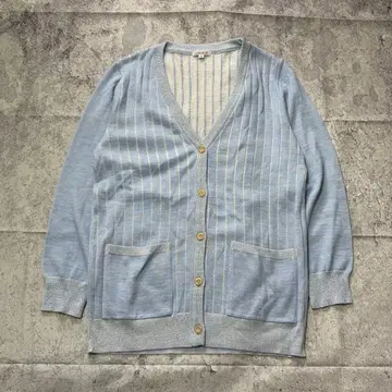 00's 빈티지 니트 가디건 블루 V넥