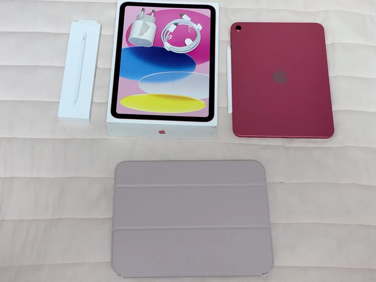 Apple 아이패드 A16 핑크 + 애플펜슬 USB-C (사이클8, 배터리100)