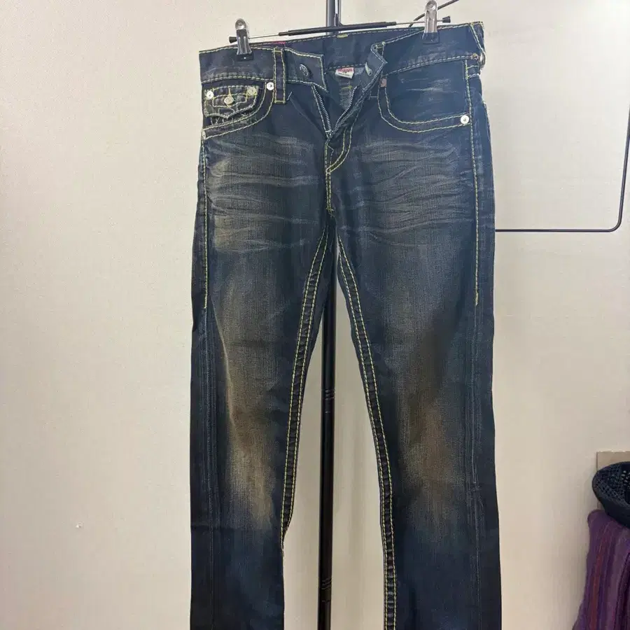 트루릴리젼(True Religion)스티치 스키니 워싱 데님 팬츠 29