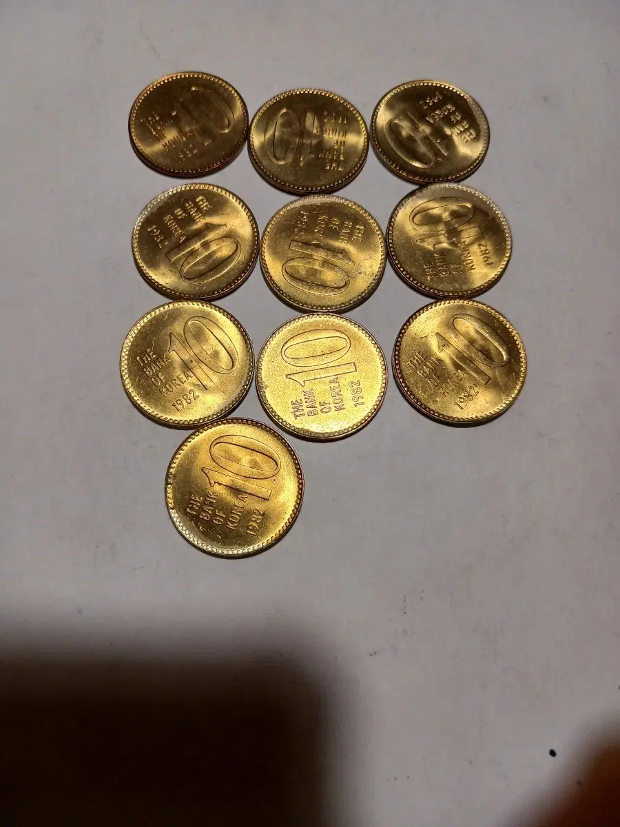 1982년 10원 미사용 마이너스급 10개