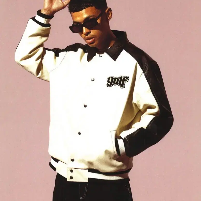 골프왕 Golf Wang Olde Leather Jacket Cream