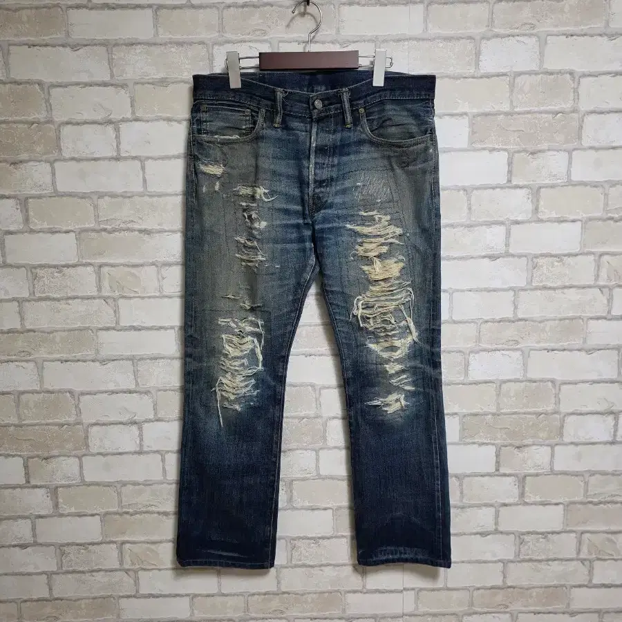RRL 더블알엘 디스트레스트 셀비지 진