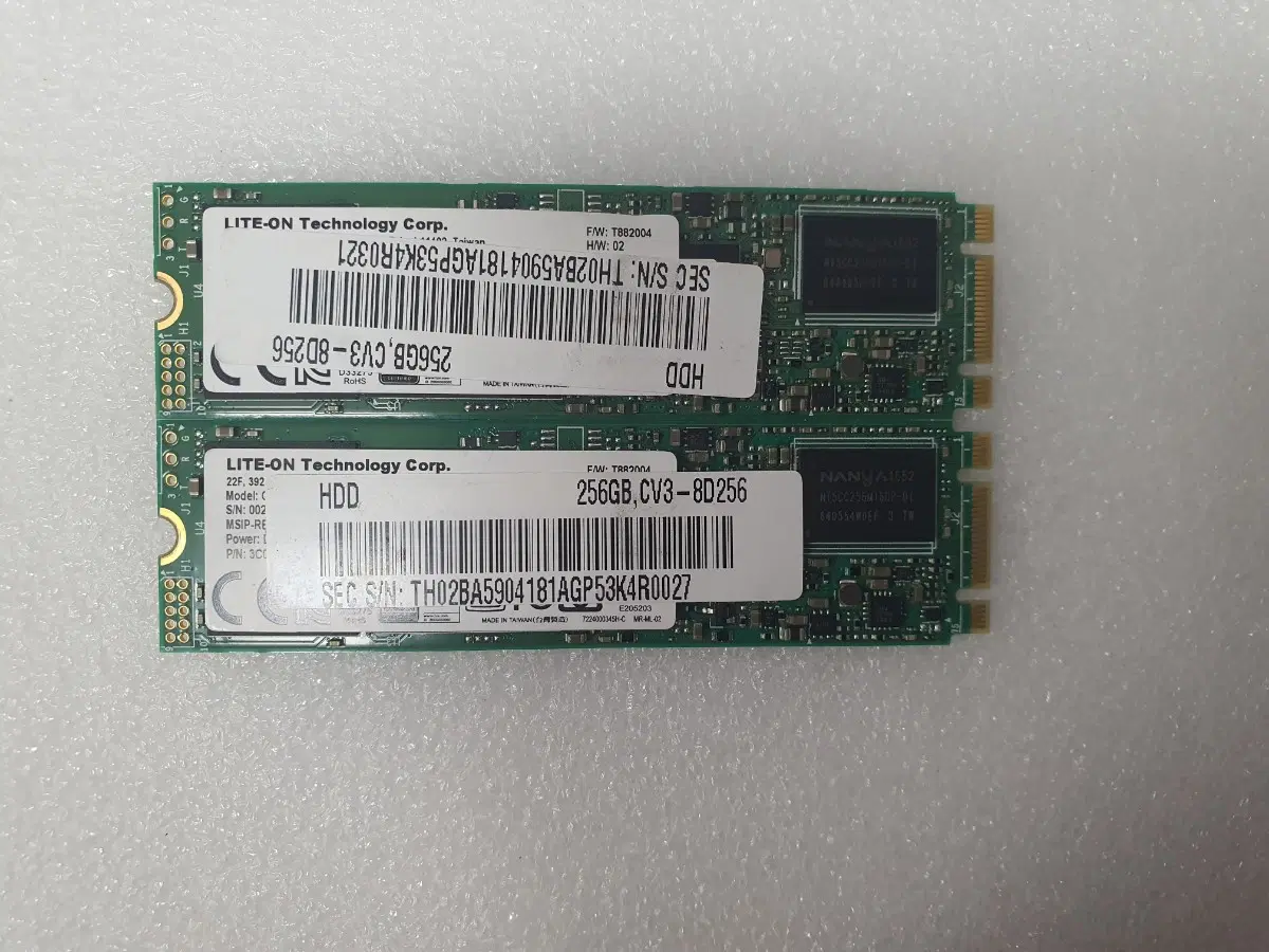 컴퓨터 저장장치 LITE ON CV3-8D256 M.2 SATA SSD 256GB 두개 일괄