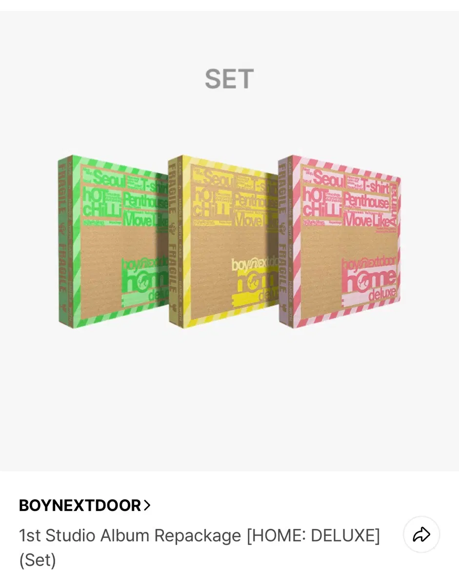 보이넥스트도어 보넥도 정규 1집 리팩키지 [HOME: DELUXE] 미개봉 1set 양도