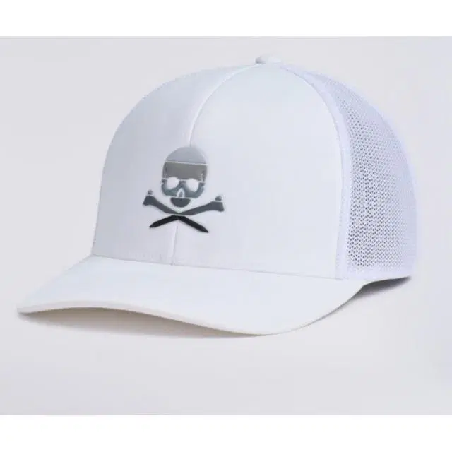 지포어 모자 캡 스컬 화이트 골프모자 SKULL & TEES MID...