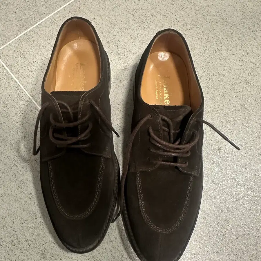 로크 Loake 다크브라운 스웨이드 스플릿토 더비 UK 6.
