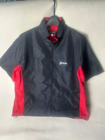 SRIXON 골프용 반팔 윈드브레이커 블랙 x 레드 F 사이즈