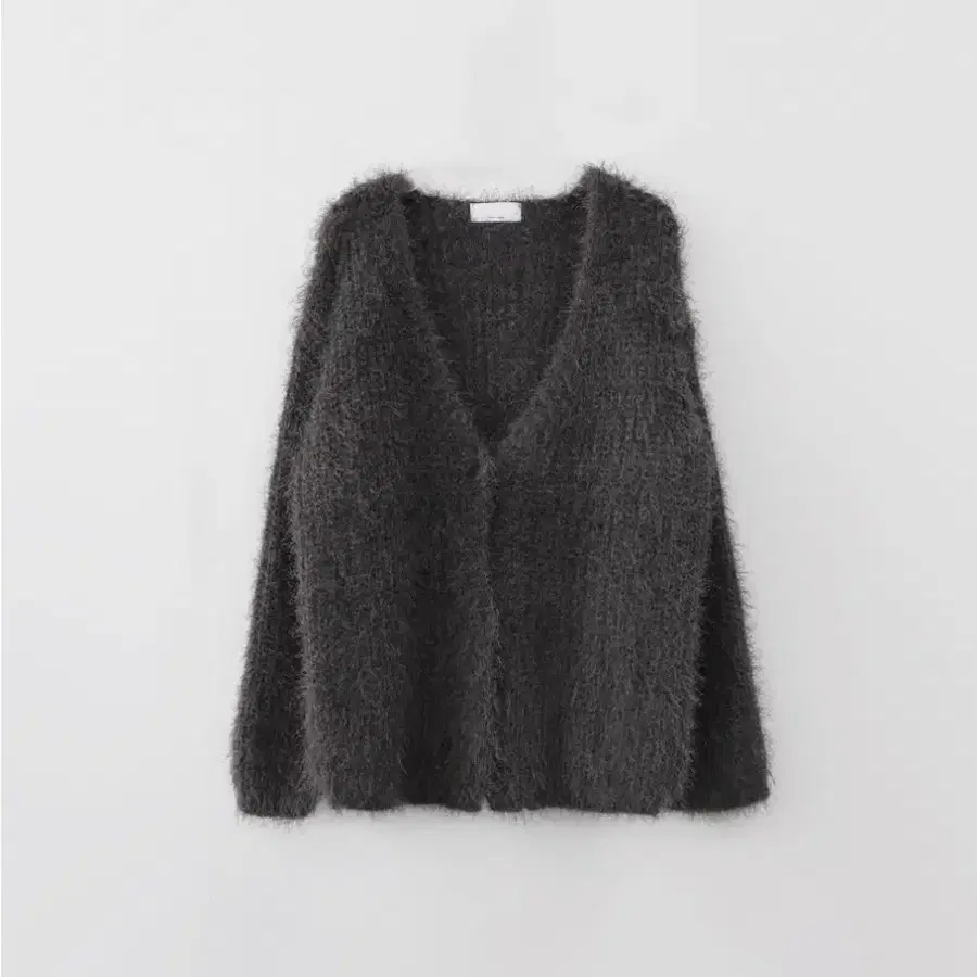 fur snap v neck cardigan 차콜
