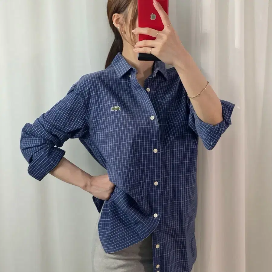 라코스테 체크패턴 셔츠