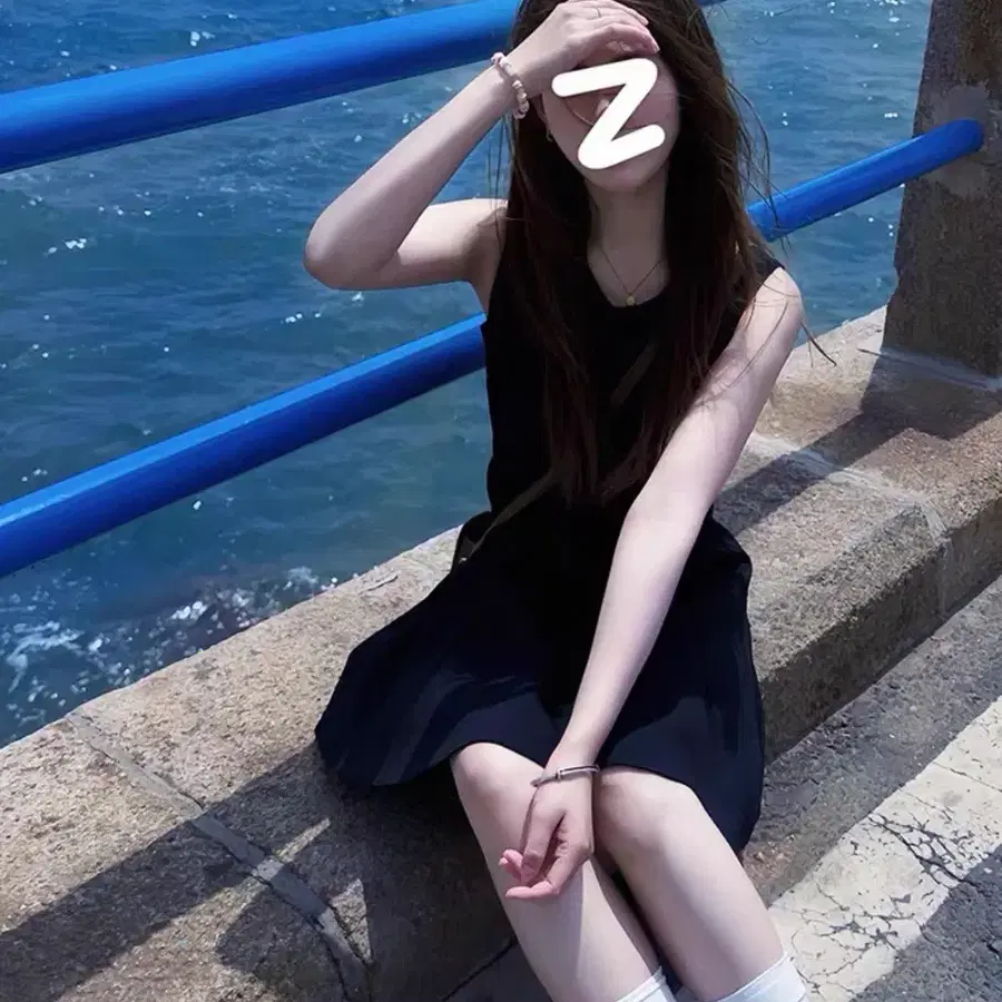 지그재그 민소매 플레어 미니원피스 S/M/L