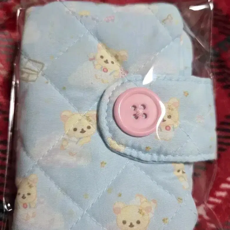 산엑스 코리락쿠마 가득 시리즈 하늘색 천사 퀼팅 지갑