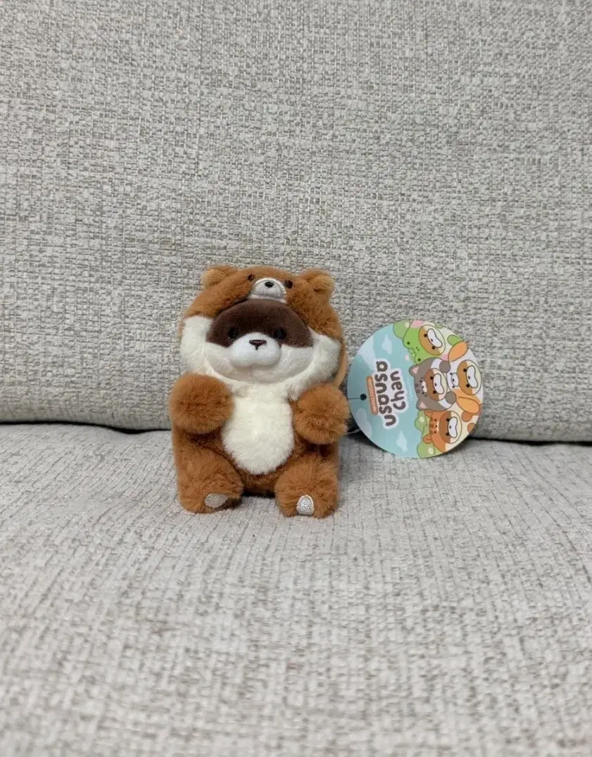정품 동물코스튬 우소우소짱 다람쥐 9cm 키링 인형 가방고리