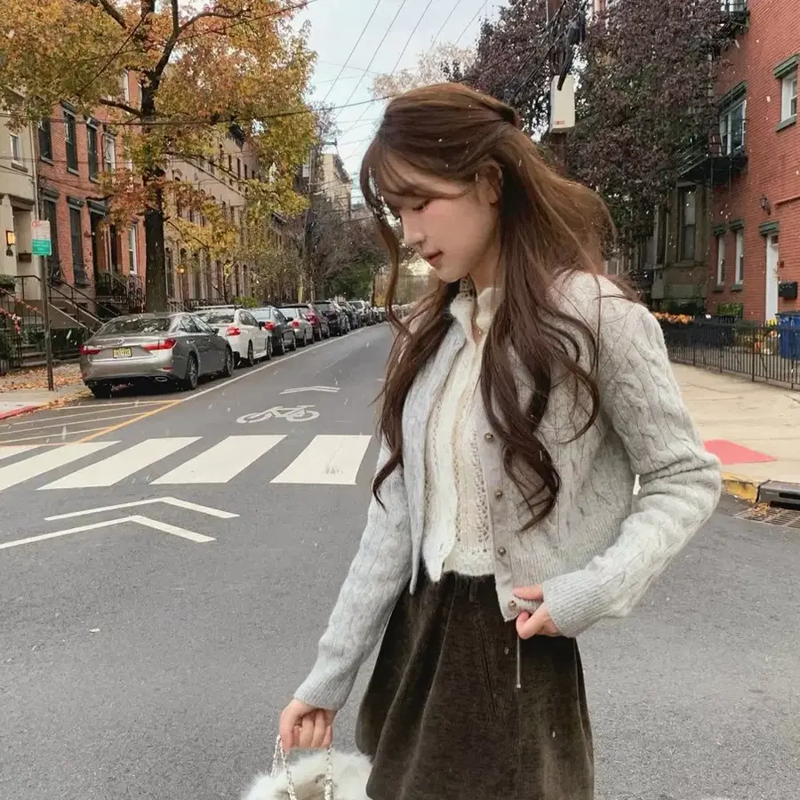 새상품) 더바넷 스커트 Corduroy Velvet Mini Skirt_Brown