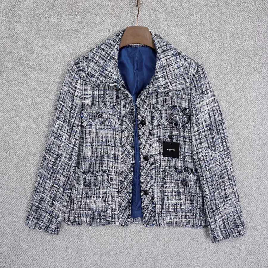 마넬르 미사용 여성 블루 트위드자켓 55size