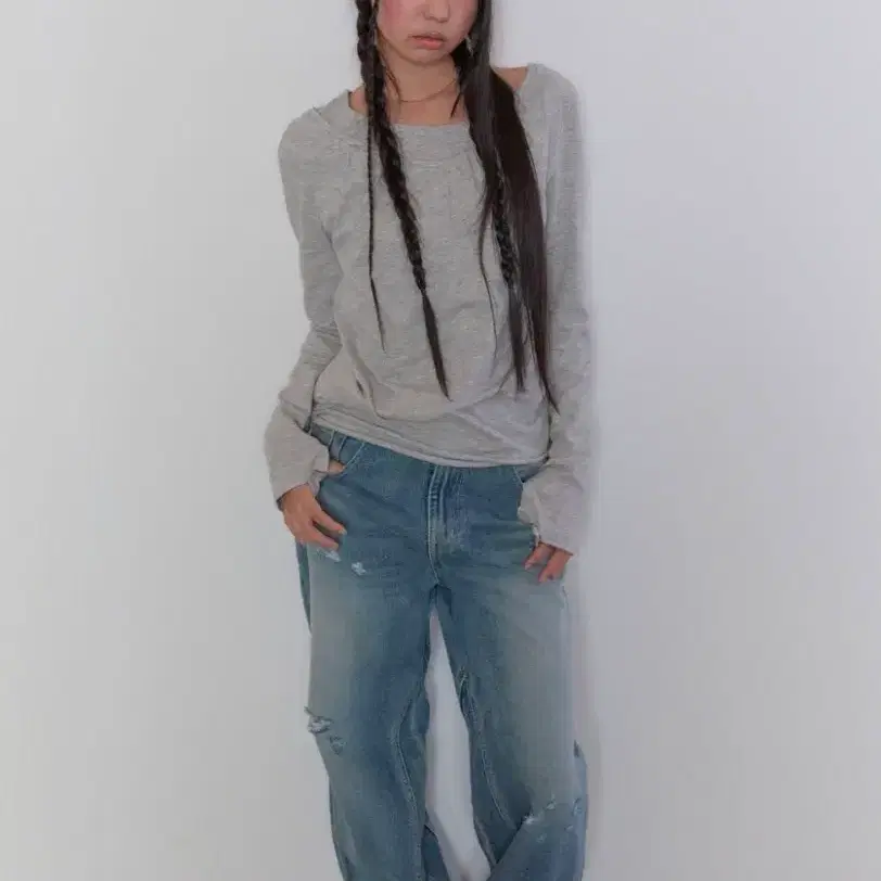 타입서비스 soft shirring layered top