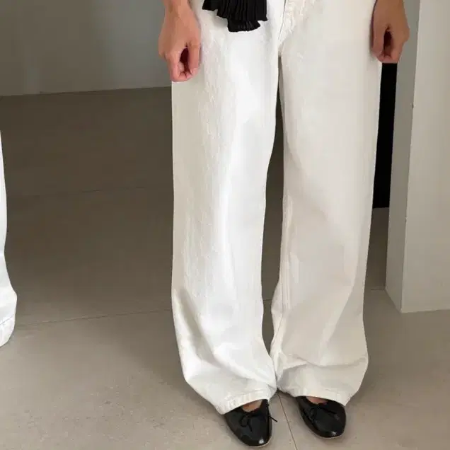 로리뮤즈 밀크 와이드 데님 새상품 s