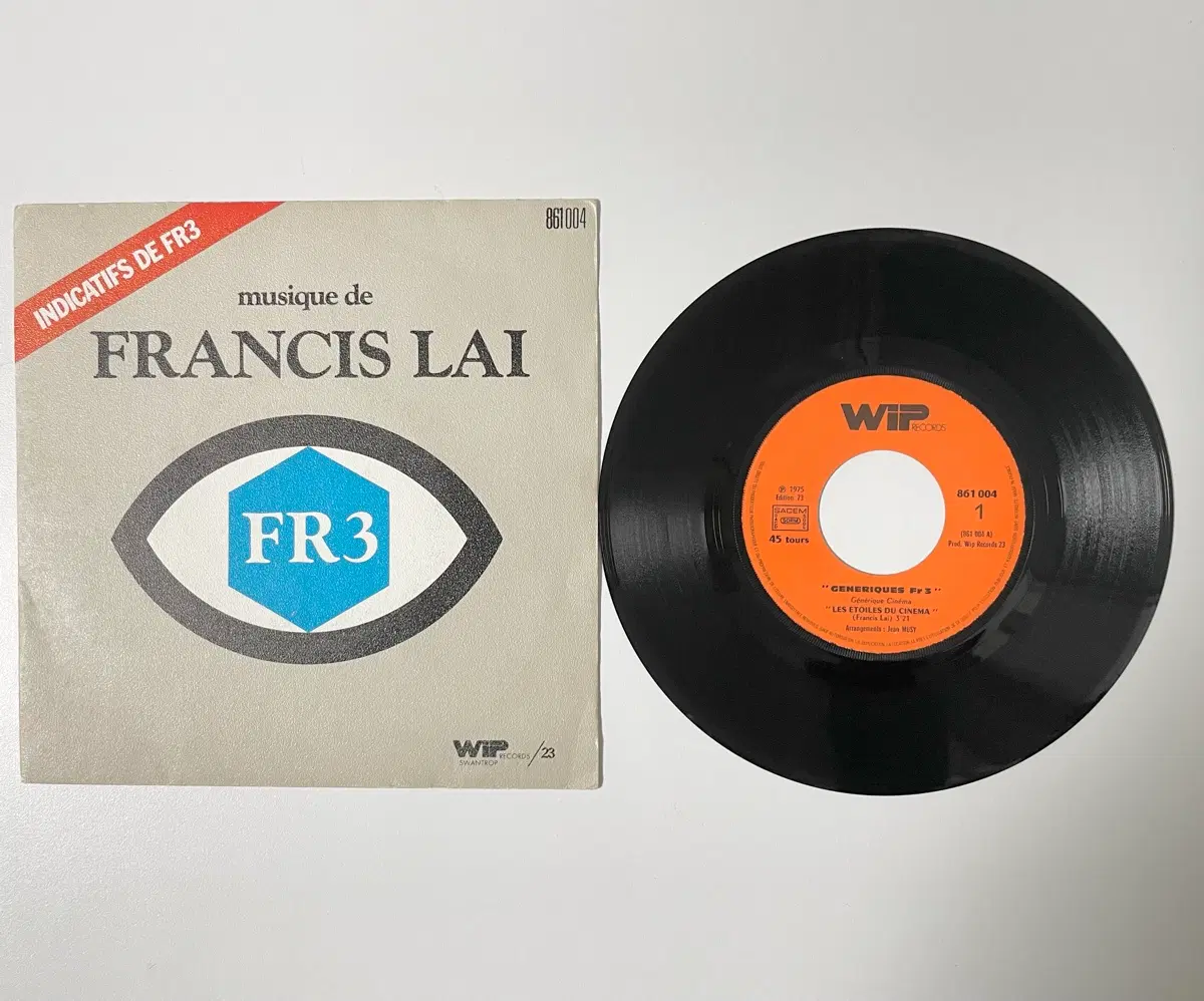 바이닐 Francis Lai 프랑스 초판 7인치 Indicatifs De FR3
