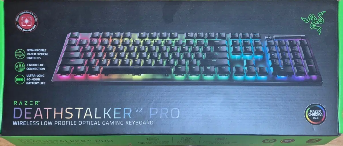 레이저 코리아 Razer DeathStalker V2 Pro Linear Red KR 유무선 게이밍 키보드