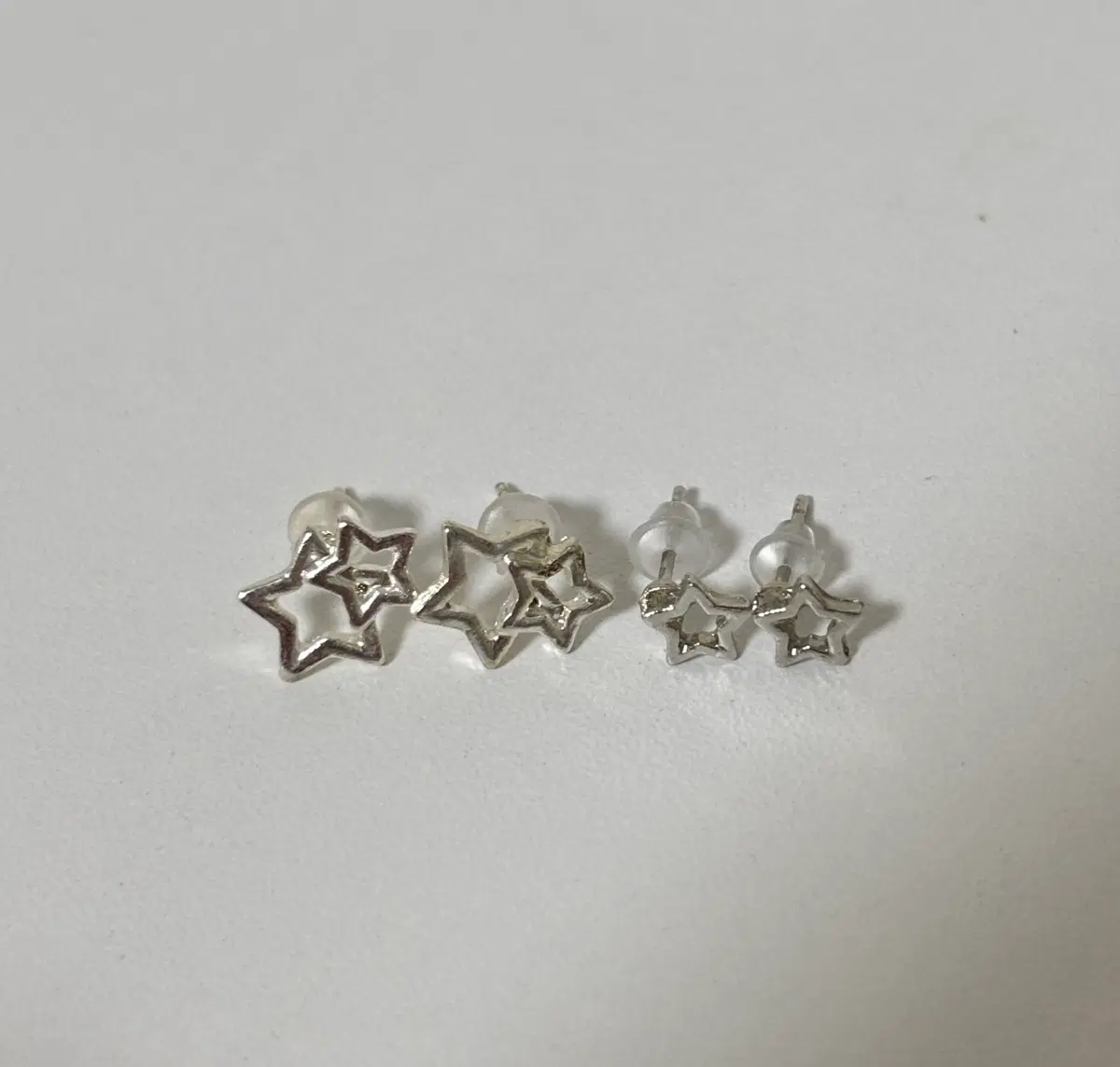 미사용 일괄) 별 모양 귀걸이 실버 S925