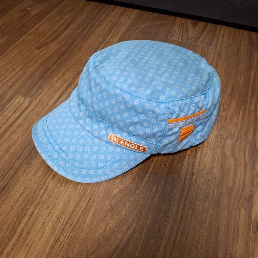 W.ANGLE 블루 체크 패턴 캡 모자 (58cm)
