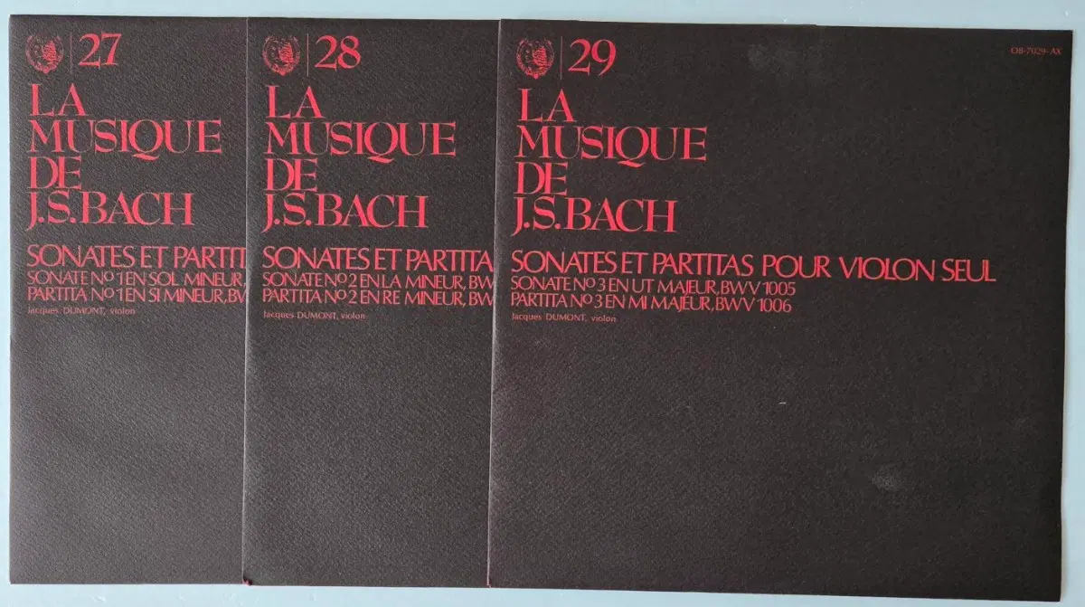 Jacques Dumont - Bach 바흐 무반주 바이올린 소나타와 파르티타 전곡 3LP ( Japan Columbia 희귀 )
