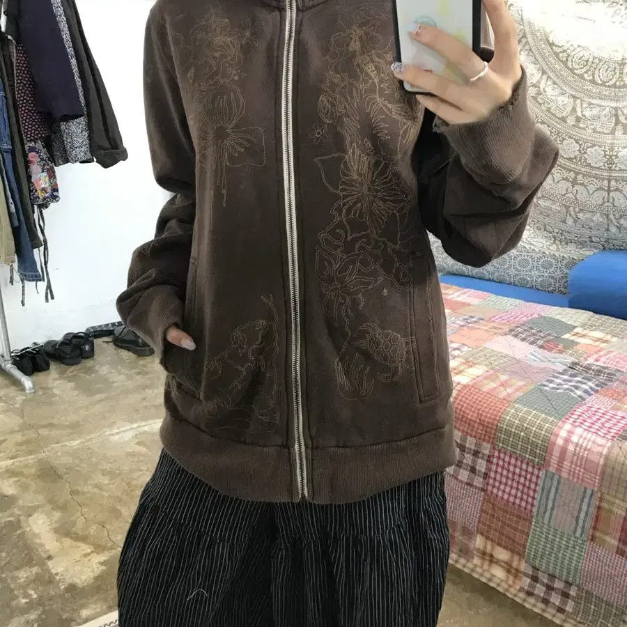 홀리스터 데미지 프린팅 집업 자켓 z2072