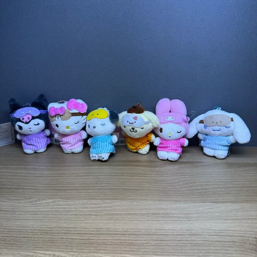 산리오 잠옷 꿀잠 인형 키링 6종