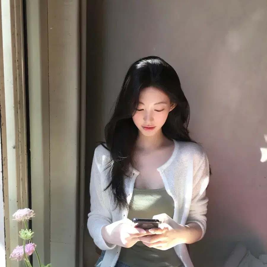 제니오 클라우디 모헤어 가디건 아이보리