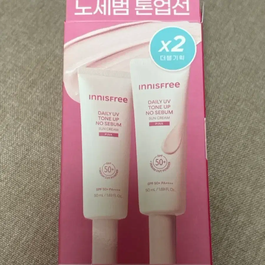 이니스프리 데일리 유브이 톤업 노세범 선크림 핑크 더블기획