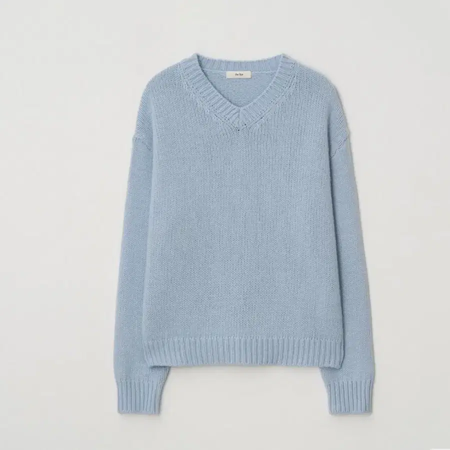 The rye Fine Wool V-Neck Knit(Light Blue) 더라이 파인 울 브이넥 니트 새상품