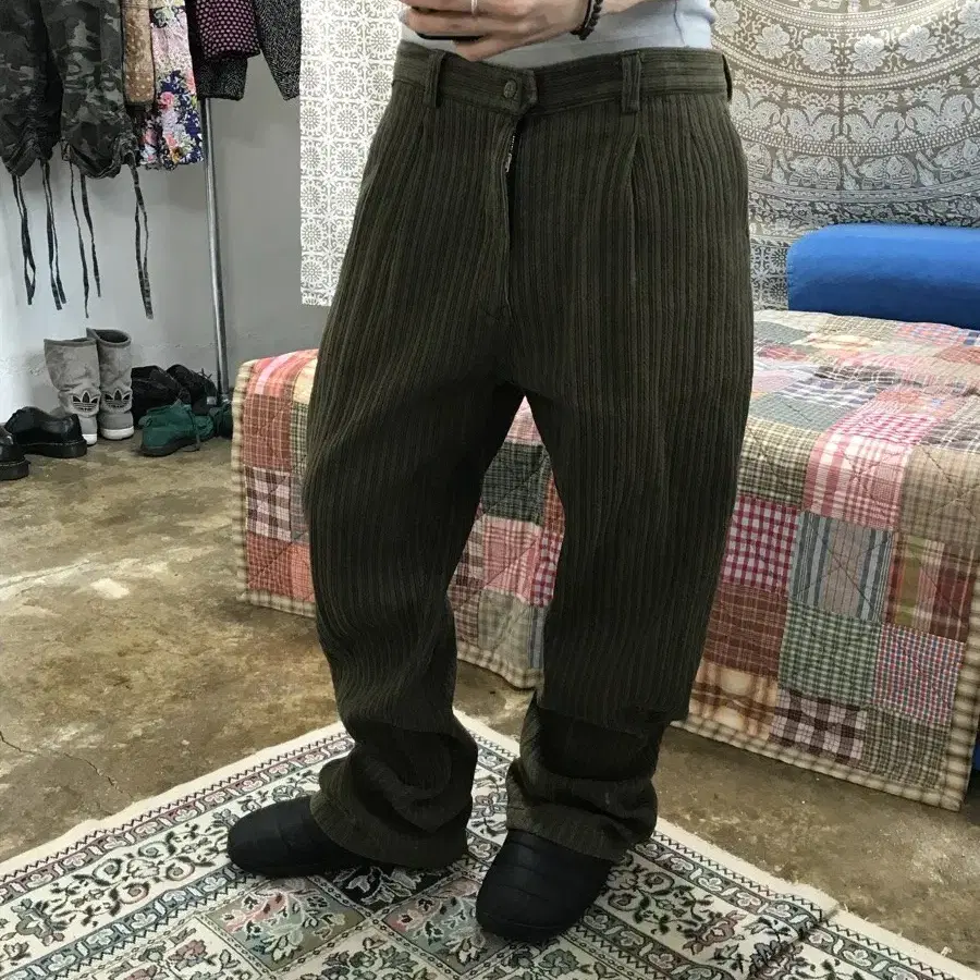 LEGALL 빈티지 투턱 스트라이프 팬츠 바지 z2084