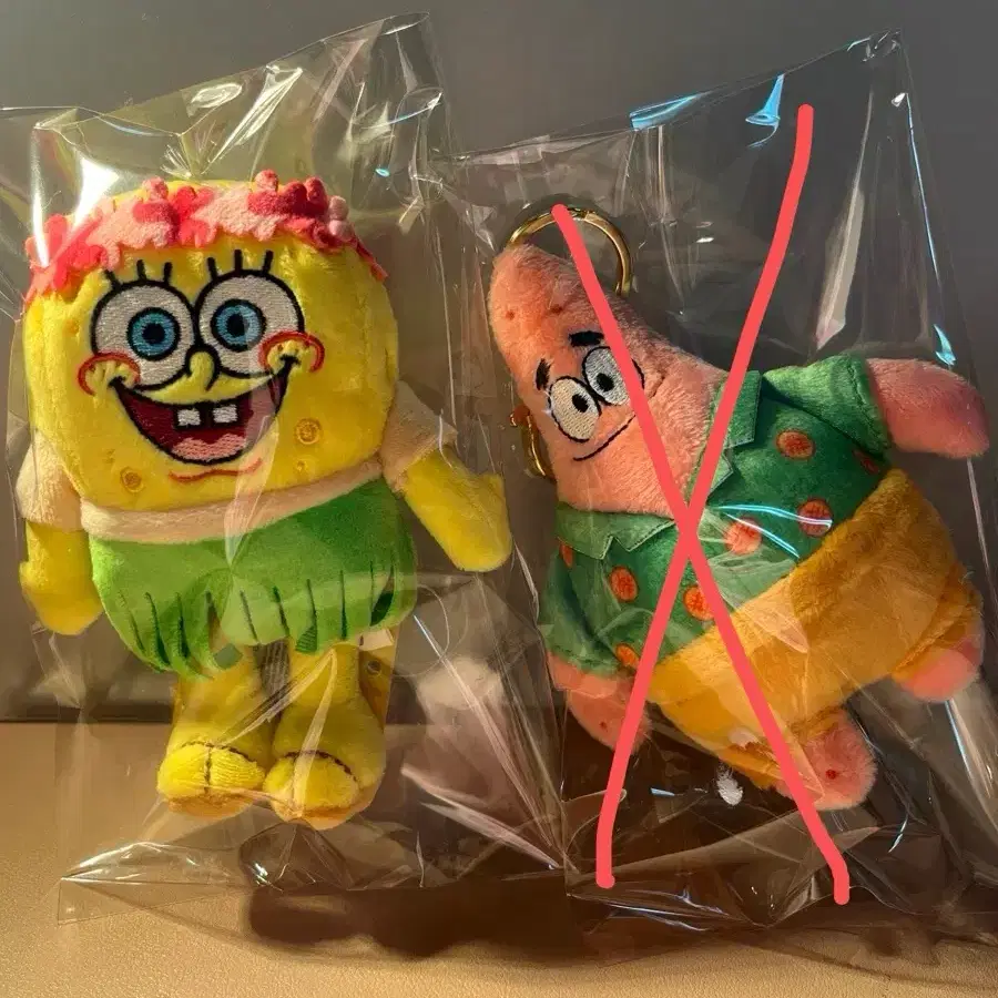 [새상품]하와이안 스폰지밥, 뚱이 키링