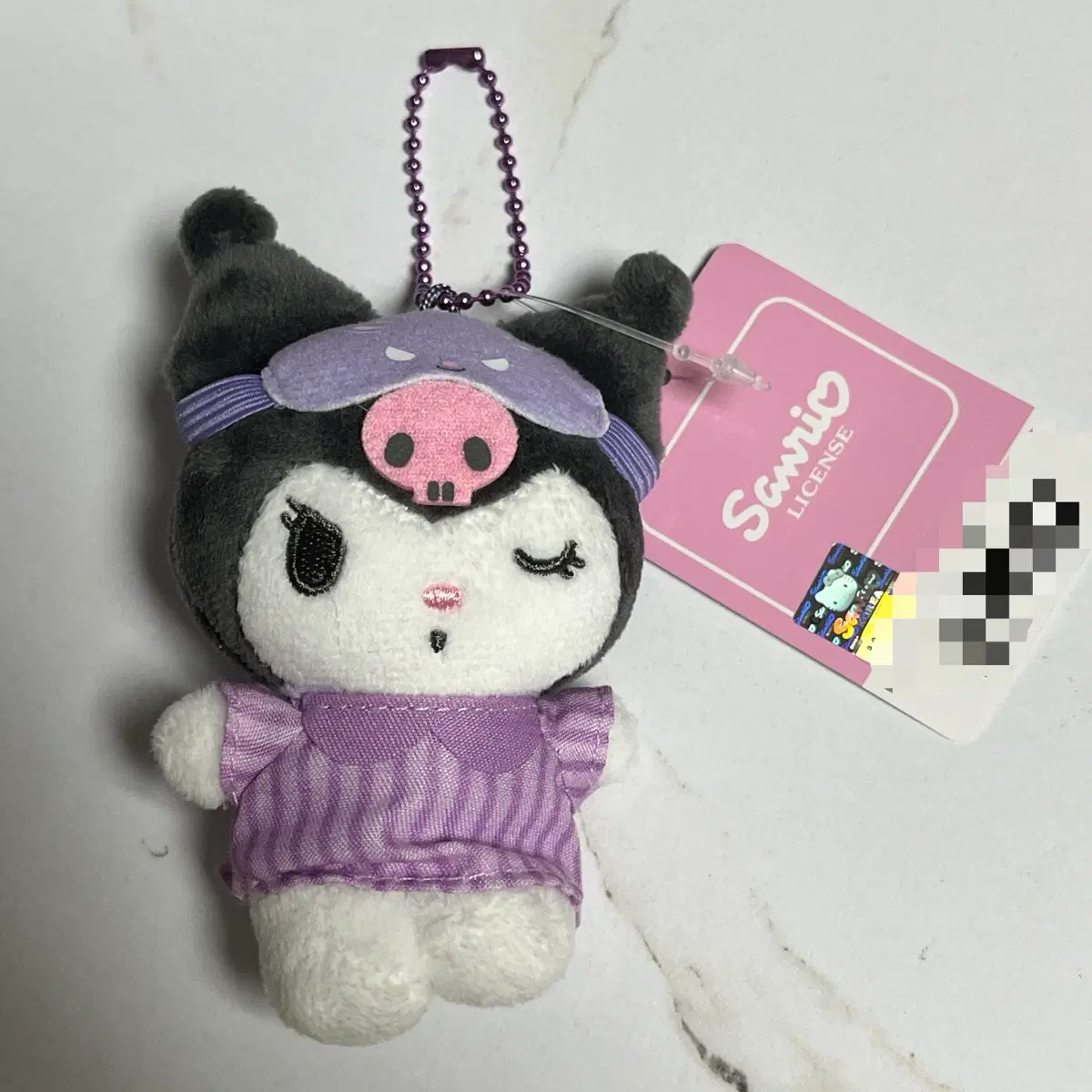 산리오 꿀잠 쿠로미 인형 키링