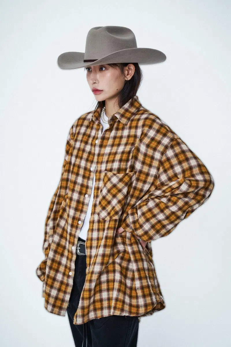 노쿨러스 CHECK BITE SHIRTS MUSTARD 체크 셔츠 2