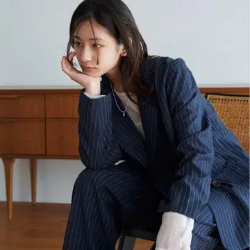 myshawty 스트라이프 재킷 세트업
