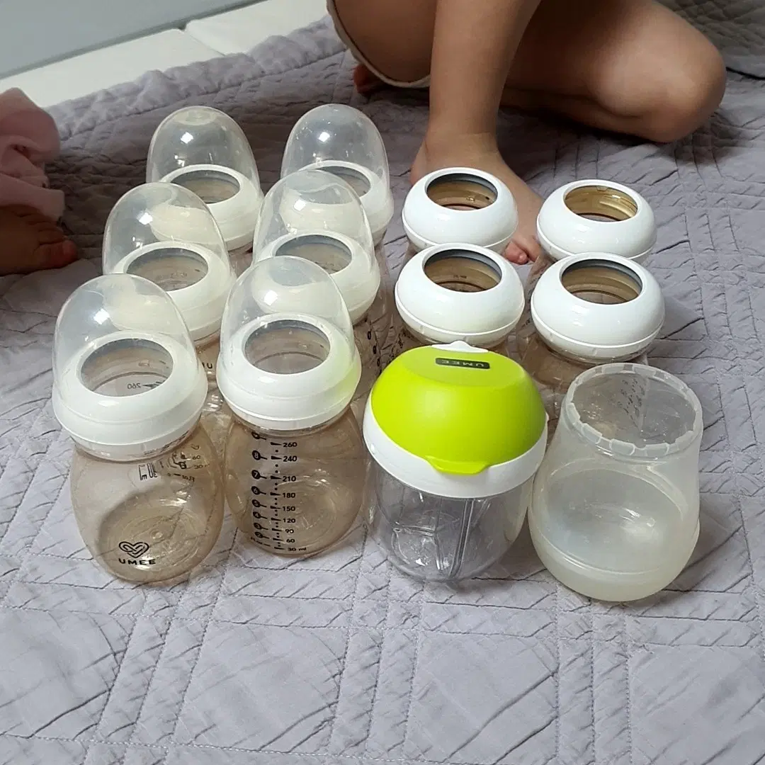 유미젖병 260mL/젖꼭지 1단계, 2단계/분유통