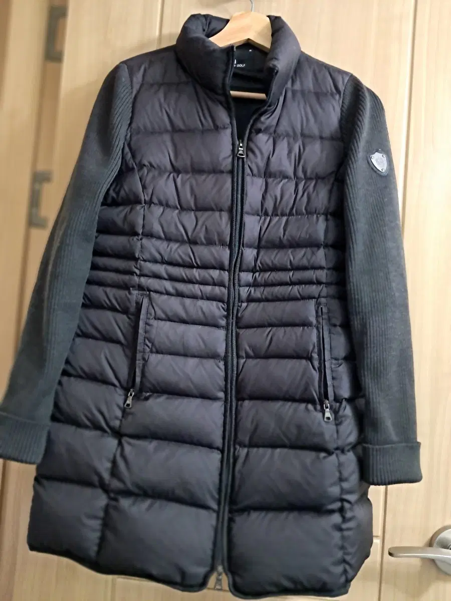 골프 패딩 롱 코트 검정