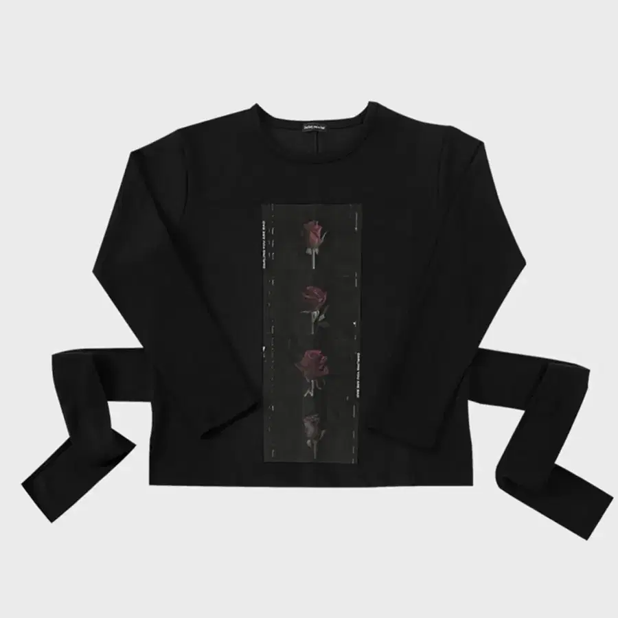 달링유어배드 Back-Strap Rose Film Tee #Black