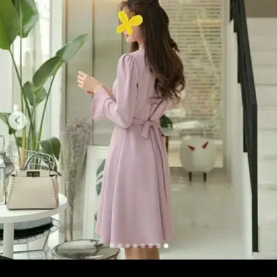 (오늘특가) 퍼플 쉬폰 프릴 원피스