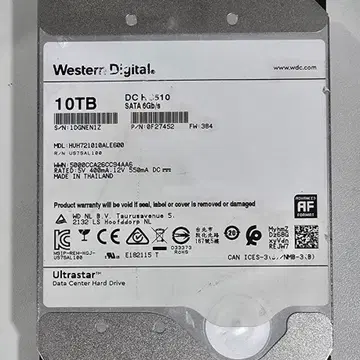 Western Digital Ultrastar DC HC510 10TB HDD | HDD/ODD/SSD | 번개