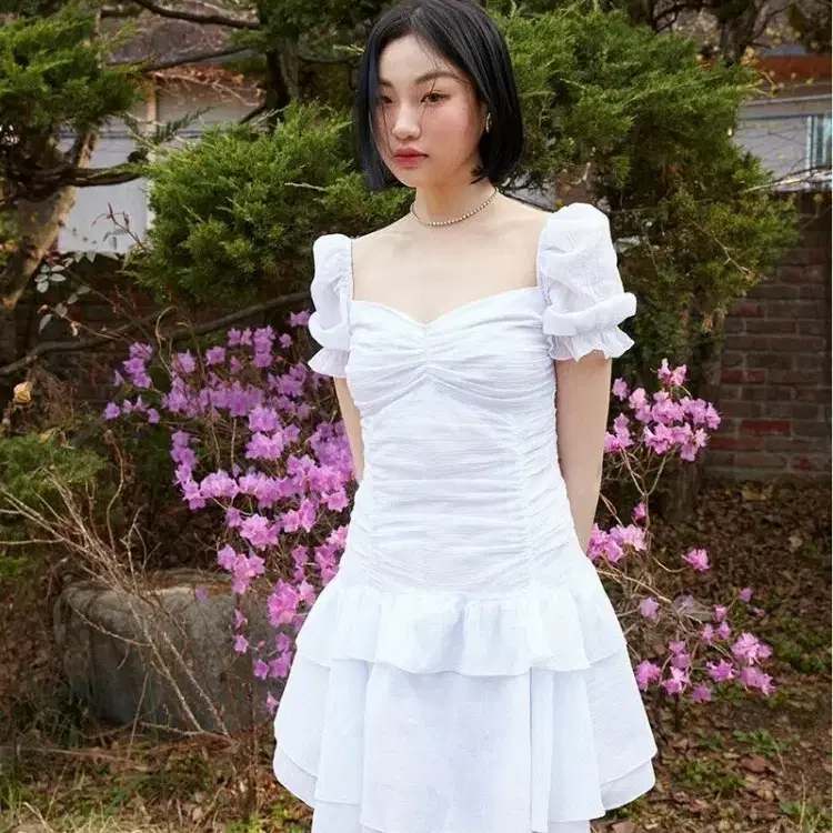 낫유어로즈 원피스 퍼프 셔링 드레스