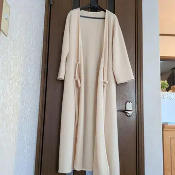 롱 코트 아이보리 랩 코트
