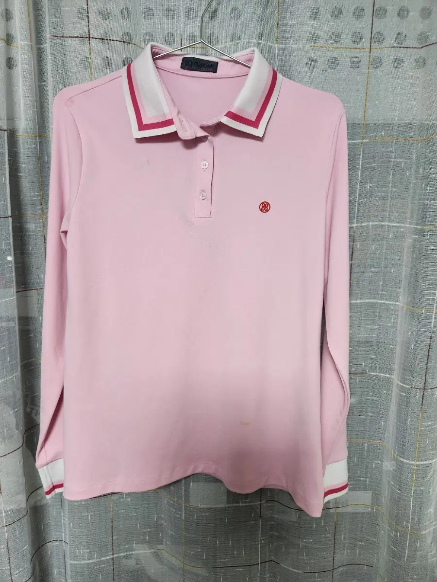 G FORE GOLF 여성 긴팔 카라티 핑크 L