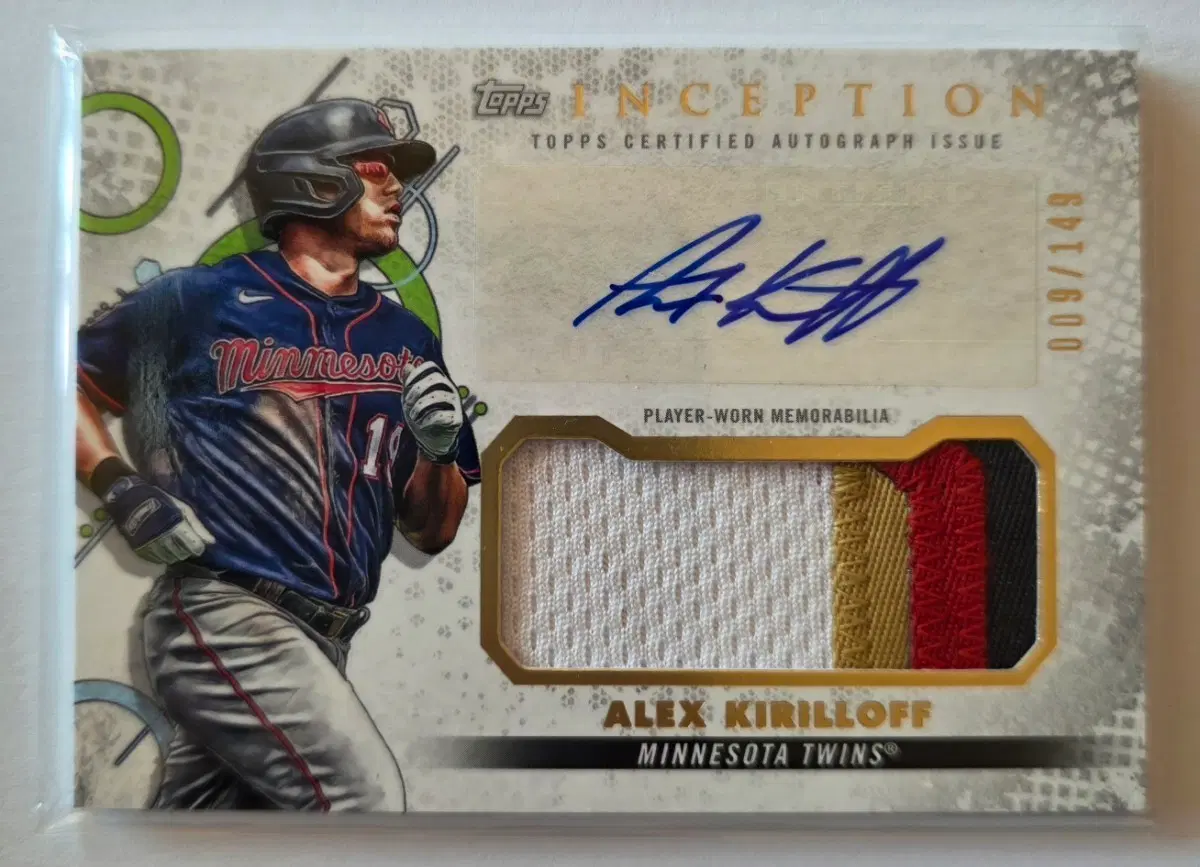 2022 Topps Inception 알렉스 키릴로프 오토그래프 패치 /149 한정 사인카드